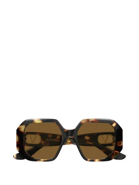 Ochelari de soare Valentino Garavani Eyewear cu imprimeu geometric maro