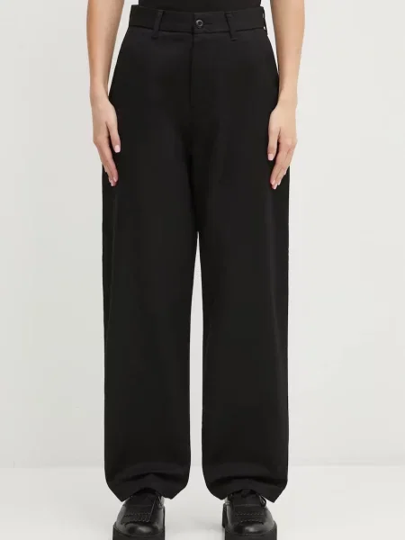 Carhartt WIP pantaloni de W Brady Pant lat high waist negru