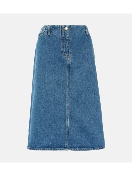 Fustă din denim Magda Butrym până la genunchi albastru