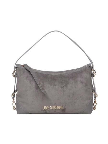 Torebka Love Moschino skórzana szara