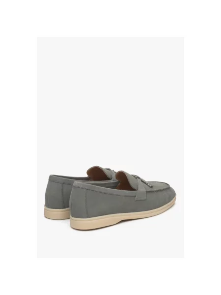 Лофери з китицями нубукові Estro сірі