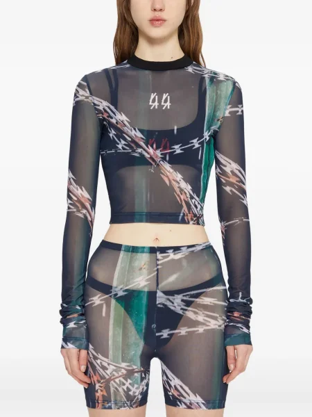 Дълго топ 44 Label Group от тюл черно