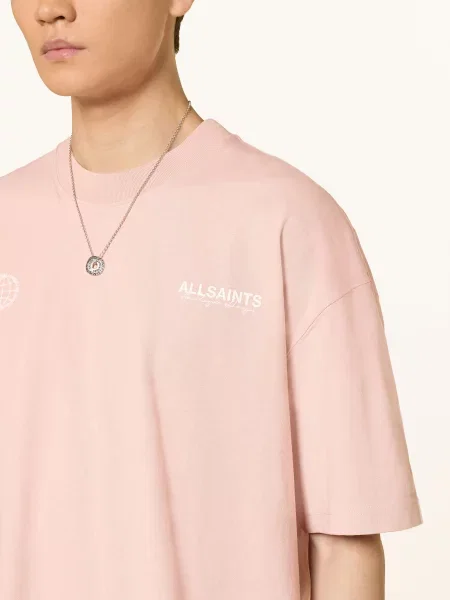Allsaints Koszulka Emblem rosa biała