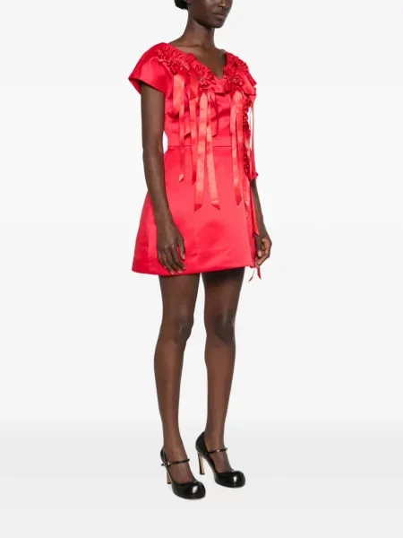 Rochie mini Simone Rocha cu volane roșu