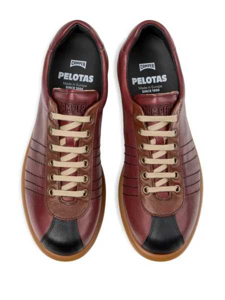 Sneakerși Camper cu șireturi din piele roșu
