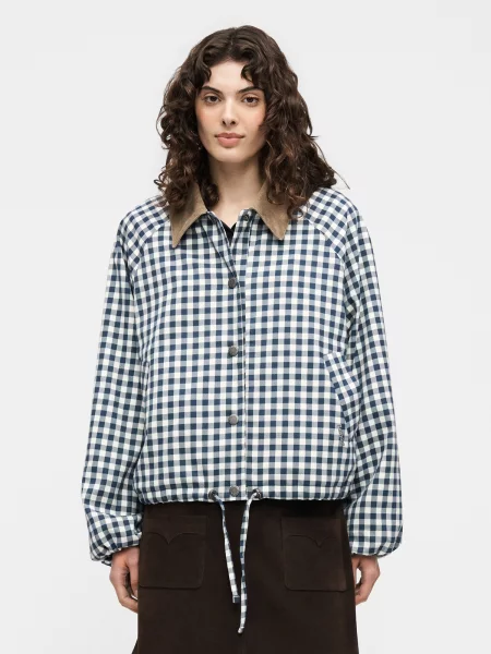 Barbour Prechodná bunda Ovingham modrá / modrá melírovaná biela