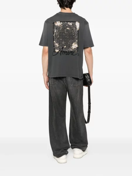 Tricou Amiri cu broderie negru