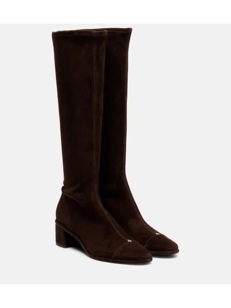 Șapcă Tory Burch din piele de căprioară maro