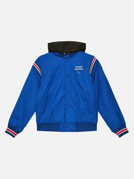 Tommy Hilfiger Kurtka bomber Th Logo Bomber Jacket niebieski