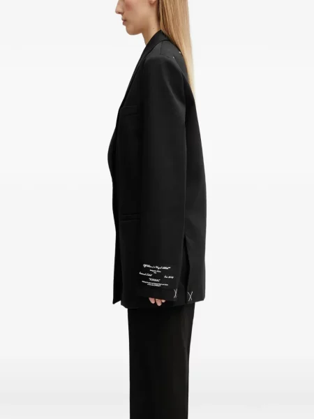 Sacou Off-white cu autograf alb
