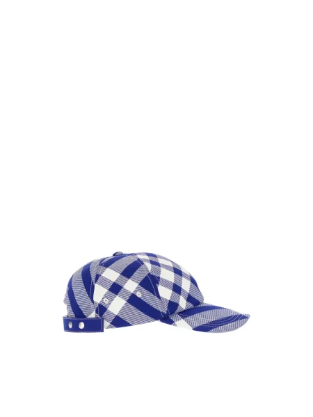 Czapka z daszkiem Burberry w kratę niebieska