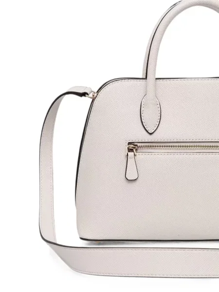 Geanta crossbody Guess cu autograf alb