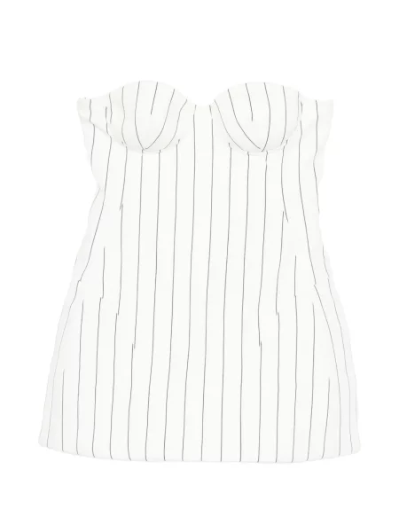 Sukienka mini Giuseppe Di Morabito w paski bez ramiączek garniturowa biała