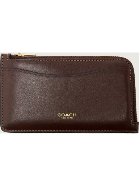Bőr pénztárca Coach fekete