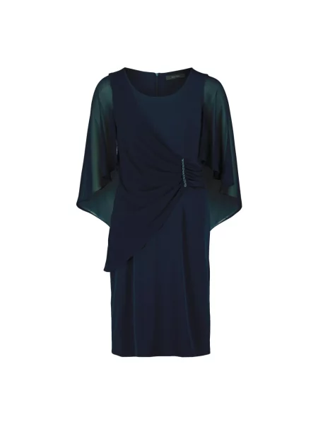 Sukienka koktajlowa o długości do kolan z okrągłym dekoltem Vera Mont niebieska