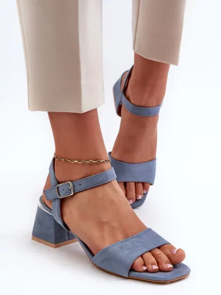 Велурени сандали Kesi синьо