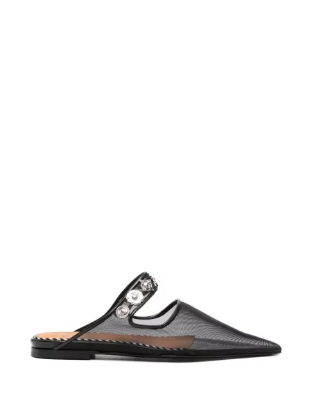 Papuci tip mules Toga Pulla cu tepi negru