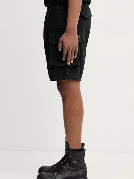 Szorty cargo Alpha Industries z siateczką czarne