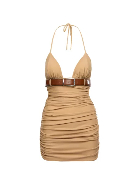 Rochie mini Medeea cu volane cu gât halter