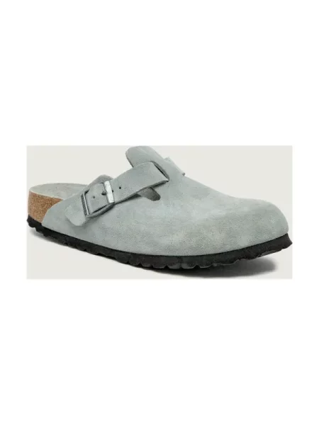 Birkenstock Mules încălțăminte Boston | piele întoarsă | narrow fit soft footbed verde