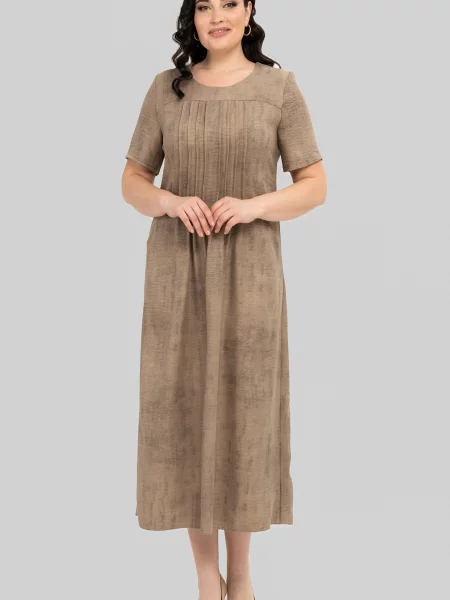 Лляна Сукня міді All Posa мокко