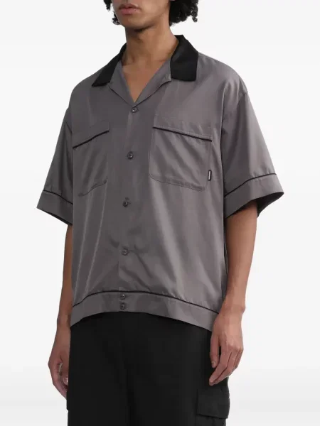 Krátká košile Neighborhood s kapsami na rukávech šedá