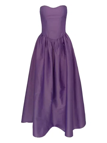 Sukienka midi Azeeza sznurowana koronkowa do kolan fioletowa