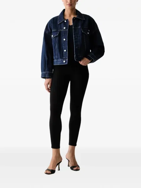 Tricou Guess cu decolteu în V albastru