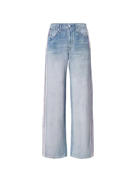 Pantaloni Rag & Bone cu dungi alergare albastru