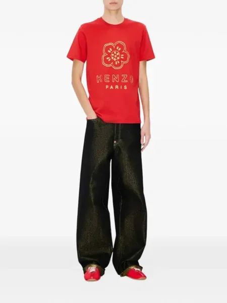 Tricou Kenzo cu model floral cu imagine roșu