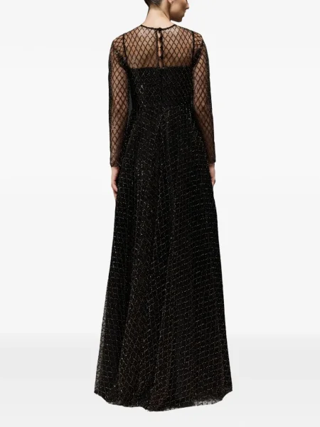 Rochie maxi Tha Seen cu mărgele de costum negru