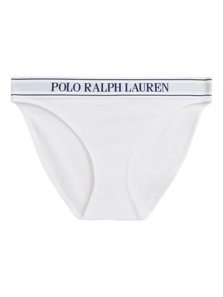 Chiloți tanga Polo Ralph Lauren cu autograf tricotate mini alb