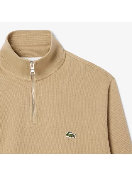 Lacoste Bluza Half Zip Classic Fit beżowa