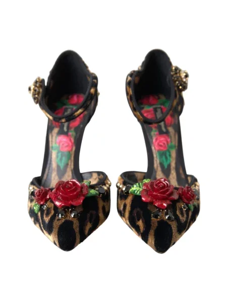Czółenka Dolce And Gabbana skórzana brązowa