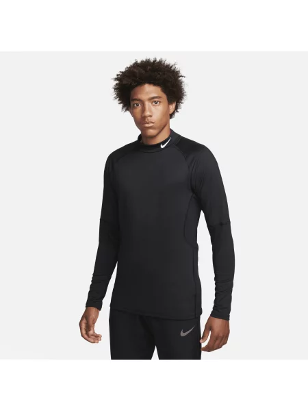 T-shirt Nike Pro Dri-FIT Warm Long-Sleeve Fitness Mock Black/ White L biała