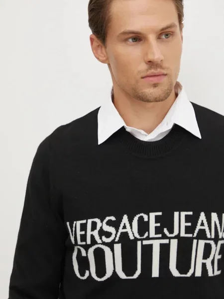 Versace Jeans Couture gyapjú pulóver fekete