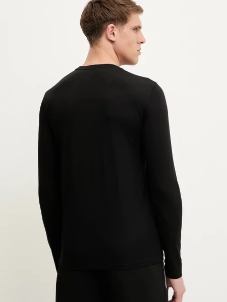 Hosszú ujjú hosszú póló Ea7 Emporio Armani fekete