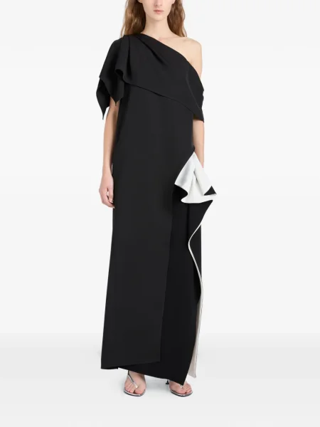 Top Proenza Schouler cu volane negru