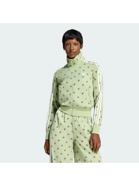 Saténový puntíkatý sportovní top Adidas