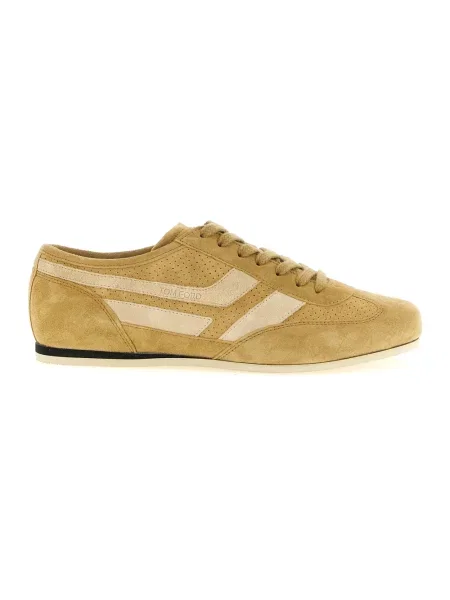 Sneakersy Tom Ford skórzane beżowe