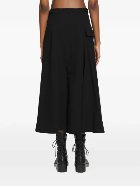 Hlače Yohji Yamamoto lepršave crna