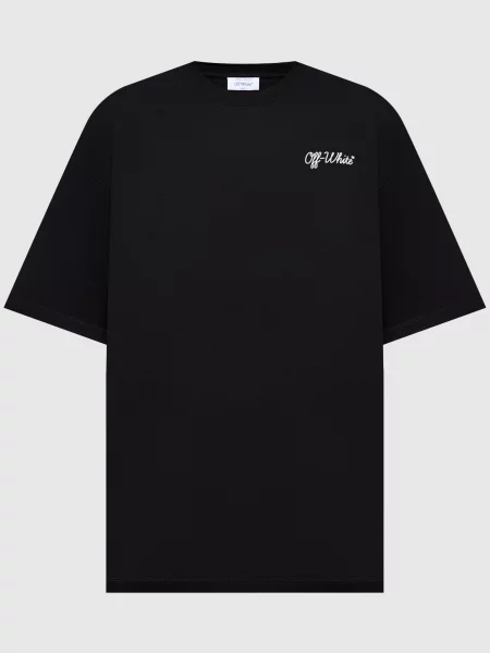 Футболка з контрастним принтом логотипа Off-white чорна