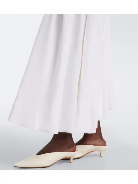 Rochie midi Bottega Veneta asimetrică alb
