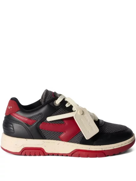 Sneakerși Off-white cu șireturi din dantelă alb