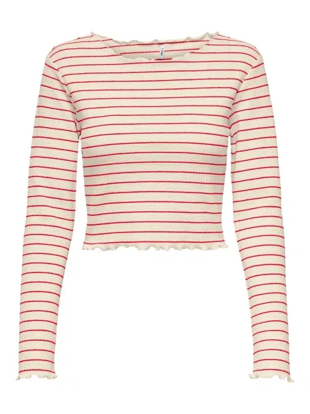 ONLY Tricou ONLANITS roșu cranberry / lână alb