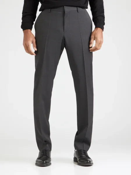 BOSS Pantaloni cu dungÄ� Genius Ă®nchis gri
