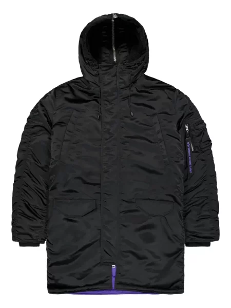 Palton Alpha Industries cu glugă negru