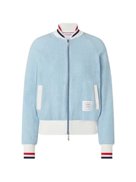 Geacă bomber Thom Browne cu dungi albastru
