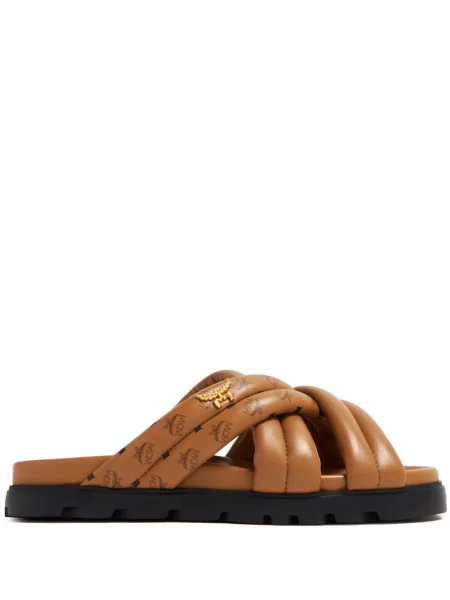 Sandale Mcm din piele cu imagine maro