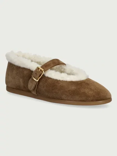 Posa балеринки от велур St. Moritz Ballet Flats кафяво